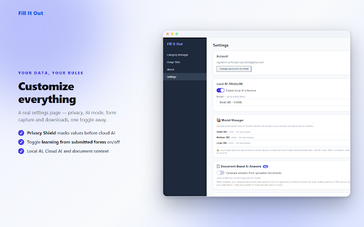 Fill It Out :: AI-powered smart form filler. Fill any form automatically while keeping your data private.