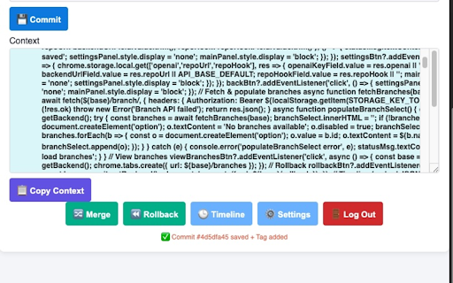ChatCommit :: Git‑like version control for ChatGPT: commits, branches, merges, tags, and more.