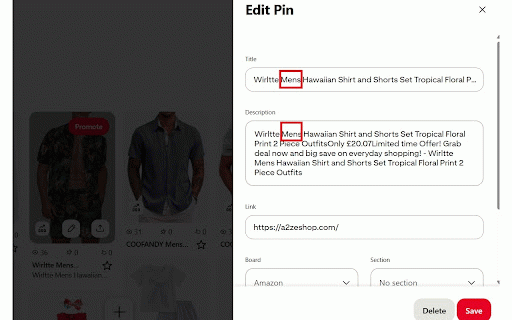 Pinterest Pins Organizer :: Find and Select Pinterest Pins based on keyword.