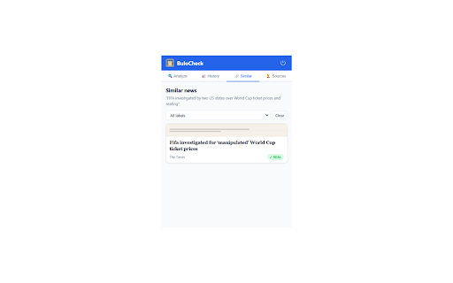 BuloCheck :: Detect fake news in real time. Analyze any article directly from your browser.