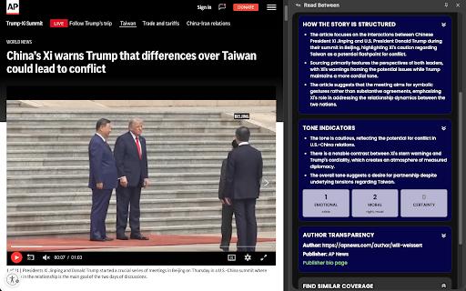 Read Between :: AI-powered news literacy tool that helps you read between the lines.