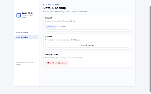 Data FillR :: Browser extension to automatically fill data into websites.
