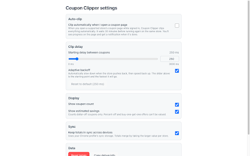 Coupon Clipper :: Clip every digital grocery coupon with one click. Supports Albertsons-owned stores (Safeway, Vons, Acme and more), Raley's and CVS.