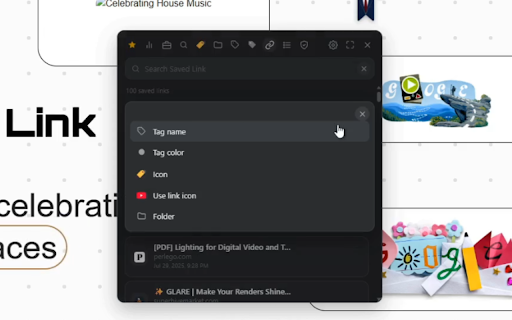 Bookmark Manager :: A floating, draggable bookmark manager that sorts your saved links into clean categories and follows you across the web.