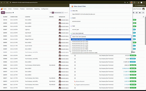 Odoo Smart Filter :: Inspect and browse Odoo model field values.