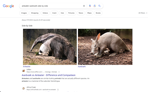 Side By Side :: Search for items "side by side" to directly compare celebrity lookalikes, city skylines or dog breeds--the options are endless.