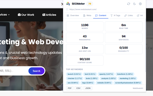 SEOMeter – Complete SEO Audit Toolkit :: Enterprise-grade SEO audit toolkit: on-page audit, technical SEO, schema analysis, Core Web Vitals, AI SEO, PDF reports.