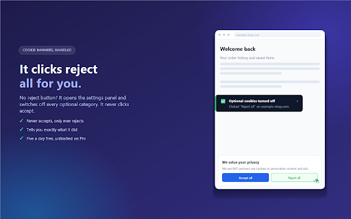 Fine Print Guard: Ad Blocker, Pop-up Blocker & Tracker Blocker :: Free ad blocker and pop-up blocker. Stops trackers, rejects cookie banners for you, and warns you about bad terms of service.