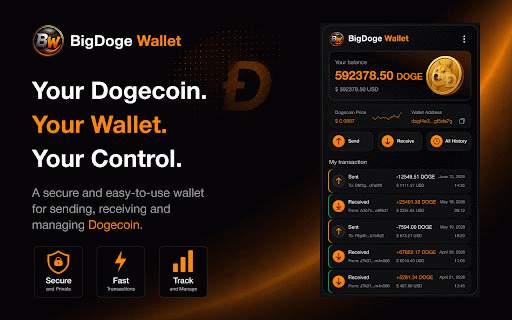 BigDoge: Doge Wallet :: Manage your Dogecoin wallet, send, receive, and track DOGE securely.