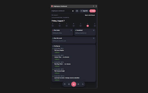 Brightspace Dashboard :: Aggregated calendar, deadlines, and AI-detected exam dates pulled from uOttawa Brightspace.