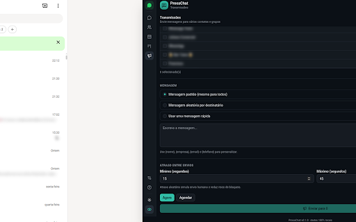 ProsaChat :: CRM pessoal 100% local integrado ao WhatsApp Web.