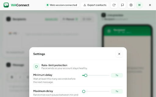 WA Free Bulk Sender — Messages, Images & Docs :: Send personalized WhatsApp messages to multiple contacts at once, directly from WhatsApp Web. No number saving needed.