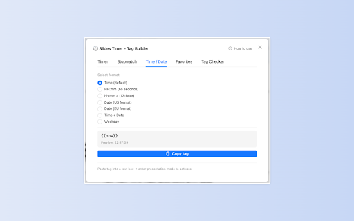 Live Slides Timer :: Add or insert a live countdown timer into your slides — visible to the audience during presentation. Works instantly.
