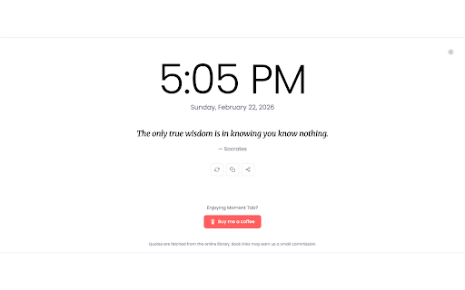 Moment Tab :: A beautiful new tab page with inspiring quotes