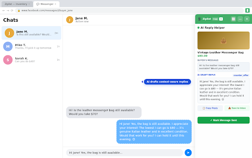 Ziplist Bridge :: List and manage items across Craigslist, Facebook Marketplace, and Poshmark from your Ziplist dashboard.