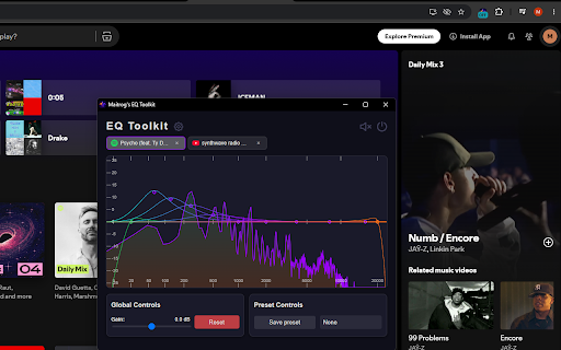 EQ Toolkit - Audio equalizer :: Audio equalizer and volume booster for any tab: boost bass, tune sound, save presets, mute tabs, use shortcuts and auto-start.