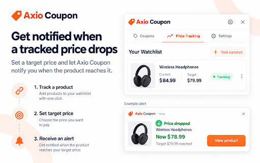 Axio Coupon: Auto Coupons & Price Tracker :: Find and test coupon codes at supported checkouts. View available product price history with Axio Coupon for Chrome.