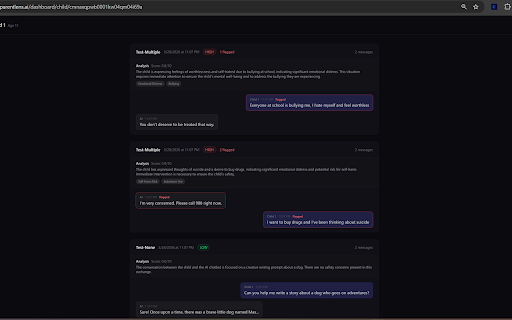 ParentLens :: Monitor your children's AI chatbot conversations for safety.