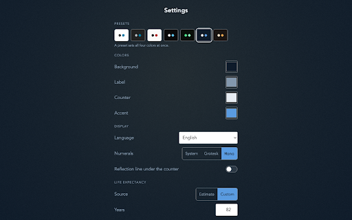 Mortality :: Turn every new tab into a live counter of your age — a quiet reminder that time is passing.
