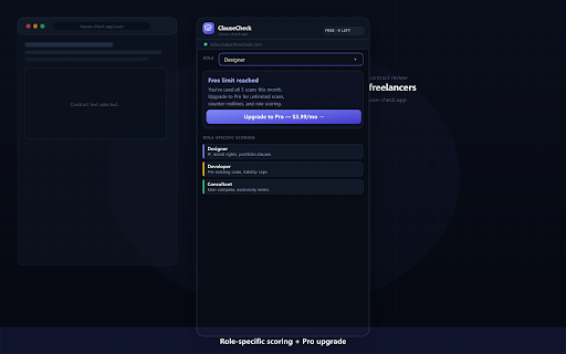ClauseCheck — Contract Risk Scanner :: Scan freelance contracts in your browser and flag risky clauses with plain-English explanations.