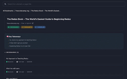 Bookmarkify :: Save and revisit specific sections inside webpages to quickly continue reading without scrolling.