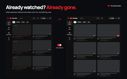 YouTube Clean: Hide Shorts & Recommendations :: Hide YouTube Shorts, recommendations, comments and ads. Customize the feed, player and sidebar with 60+ controls. Open source.