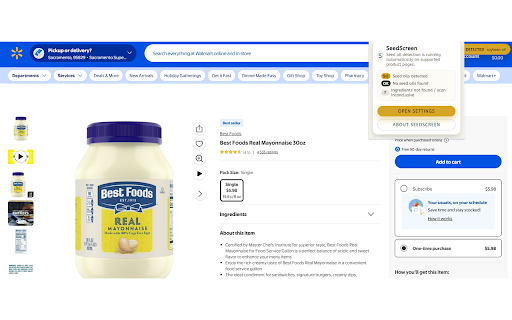 SeedScreen :: On-device flagged ingredient detector for product pages and pasted ingredient lists.