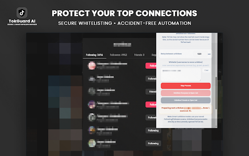 TokGuard AI for TikTok - Smart Unfollow Manager :: Secure & smart TikTok tool to analyze followers, track unfollowers automatically, and clean your profile with TokGuard AI.