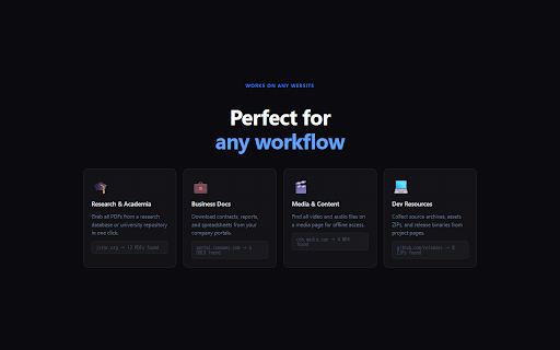DownloadMap — Find Downloadable Files on the Page :: Scan any page for downloadable files — PDFs, ZIPs, videos and more. Select what you need and save it all at once.