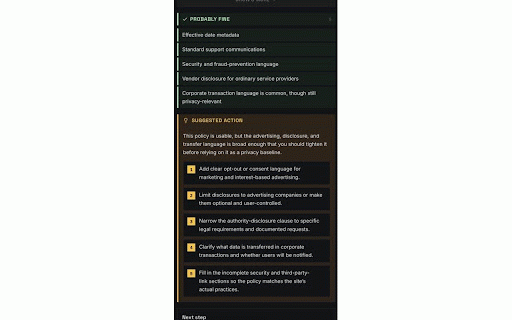 Clausewize :: Analyze the current page for legal risk signals.