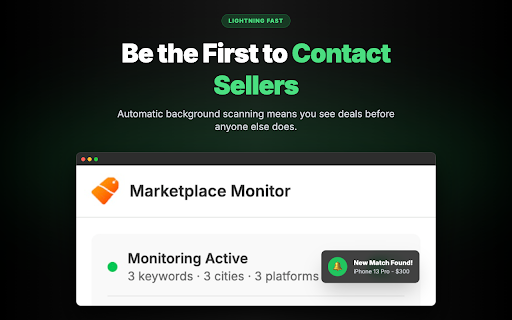 Marketplace Monitor :: Monitor and receive notifications for new listings on Facebook Marketplace, Kijiji, and Craigslist