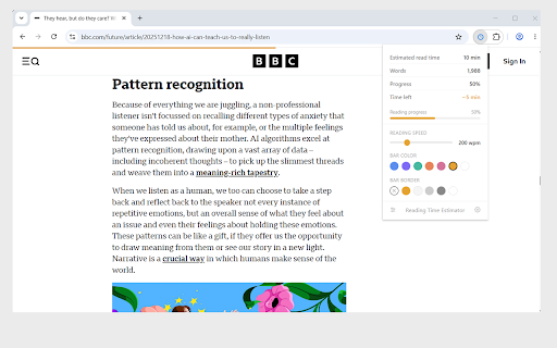 Reading Time Estimator :: See how long any article takes to read, with a live progress bar as you scroll.