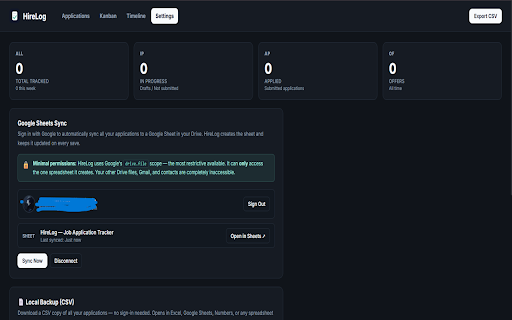 HireLog - Job Application Tracker :: Track job applications from career portals. One-click save with auto-fill, reminders, and Google Sheets sync.
