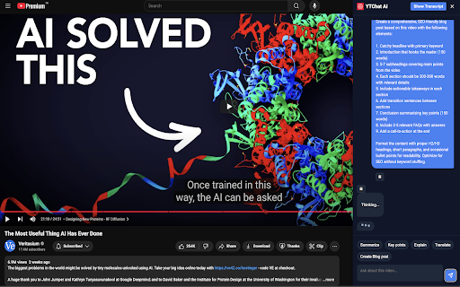 YTChat AI :: AI assistant for YouTube videos with OpenAI integration