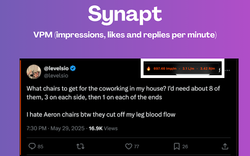 Synapt: AI replies & posts for X (Twitter), LinkedIn and Product Hunt :: Your X (Twitter), LinkedIn, Product Hunt copilot. Posts & replies in your voice on one click. Save time, engage & grow smarter!