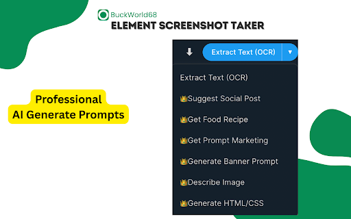 Element Screenshot Taker :: Hover over an element and click the icon to capture just that element.