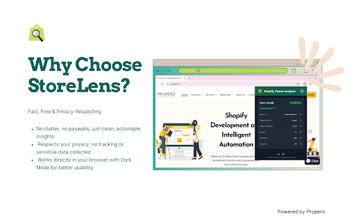 StoreLens - Shopify Theme Analyzer :: Analyze Shopify stores in one click. Instantly reveal theme info and key configurations effortlessly with StoreLens.