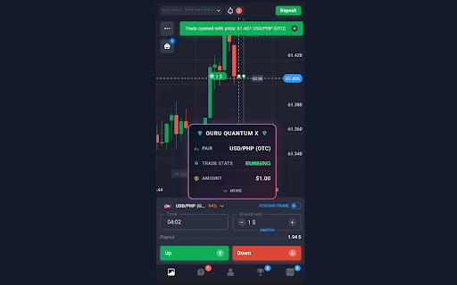GURU QUANTUM X :: AI market analysis and signal bot for Quotex pages.