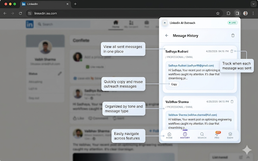 LinkedIn AI Outreach :: Generate personalized outreach messages for LinkedIn outreach campaigns