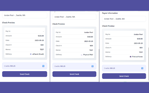 Instant Checks by OnlineCheckWriter :: Official OnlineCheckWriter Chrome extension for creating and sending checks - mail, print, or eCheck