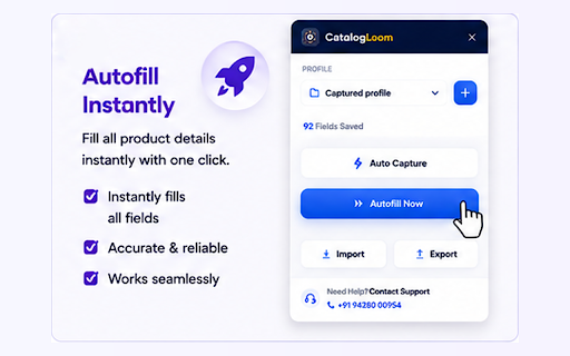CatalogLoom — Listing Autofill :: Capture your Meesho supplier-panel forms once, save them as reusable profiles, and autofill future listings in one click.