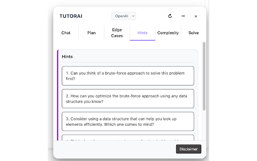 TutorAI :: Privacy-preserving coding problem tutor for LeetCode
