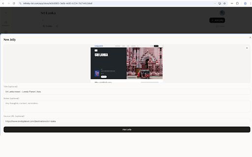 Infinity List :: Save anything to Infinity List — recipes, reminders, wishlist items, or jams.