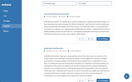 NetLinked :: Generate personalized LinkedIn connection messages using AI