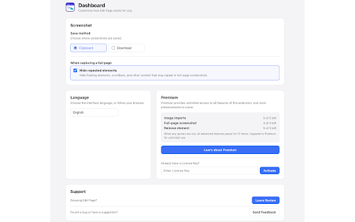 Edit Page - Webpage Editor & Full Page Screenshot :: Edit webpage text, replace images, remove elements, and capture the current view or a full-page screenshot.