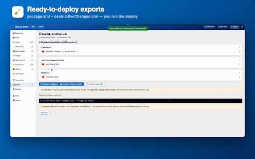 Salesforce Org Cleanup Assistant :: Tells you which Salesforce fields, flows, LWC, Apex & triggers are safe to delete. 100% local — no external servers.