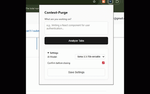 Context-Purge :: AI-powered intent-based tab manager that keeps you focused.