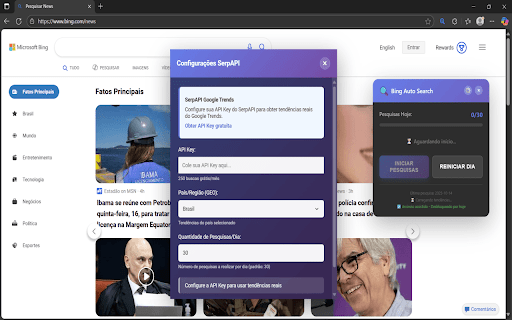 Bing News Auto Searcher :: Automate your Bing News searches intelligently with real-time trending topics powered by SerpAPI!