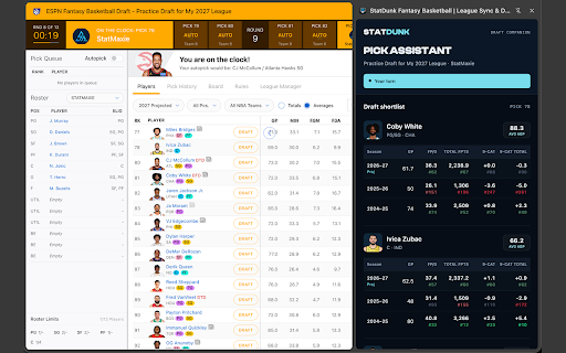 StatDunk Fantasy Basketball | League Sync & Draft Assistant :: Connect supported fantasy basketball leagues to StatDunk and keep the Draft Assistant synced.