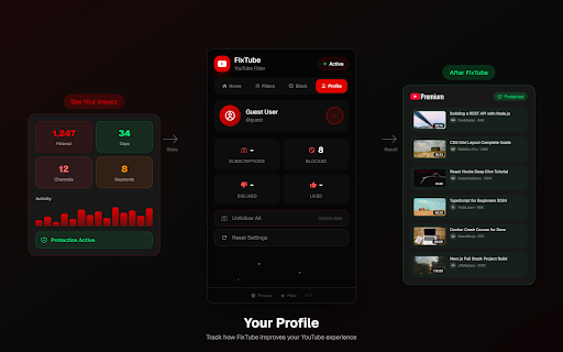 Hide YouTube Shorts — Block & Remove :: Hide Shorts from subscriptions, search & homepage. Block channels, manage your YouTube profile — free, instant.